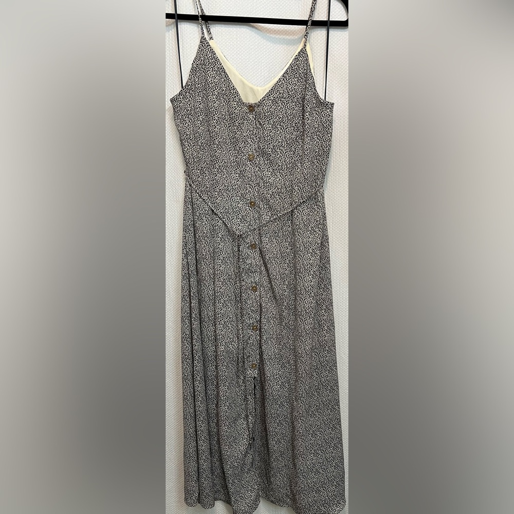 Sienna Sky Black and Beige A-Line Dress